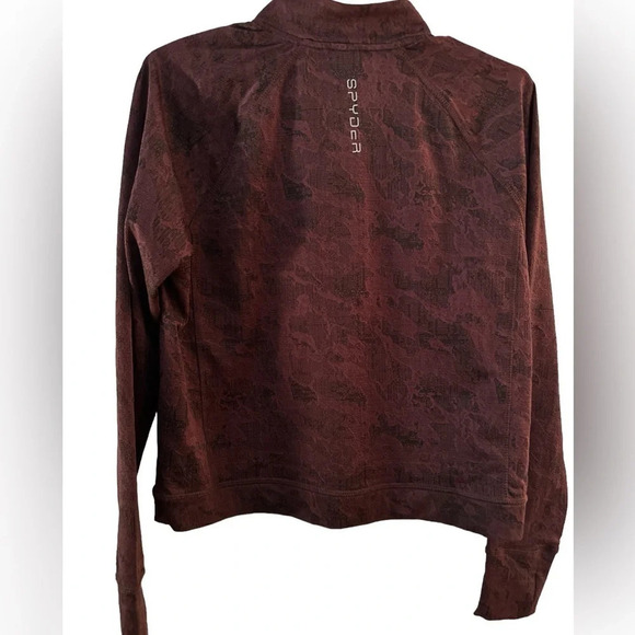 Spyder Pullover Women's medium Camo Print 1/4 Zip Plum Black - Picture 2 of 7